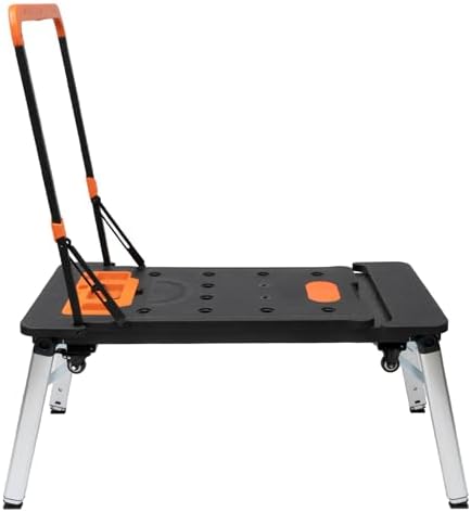 7-in-1 Multifunctional Work Platform, Folding Scaffold Workbench Utility Cart - Image 5