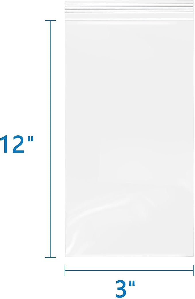 iMailer - 3" x 12" 500 Pack- 2 Mil Resealable Zip Bags- Small Clear Plastic Bags - Image 2