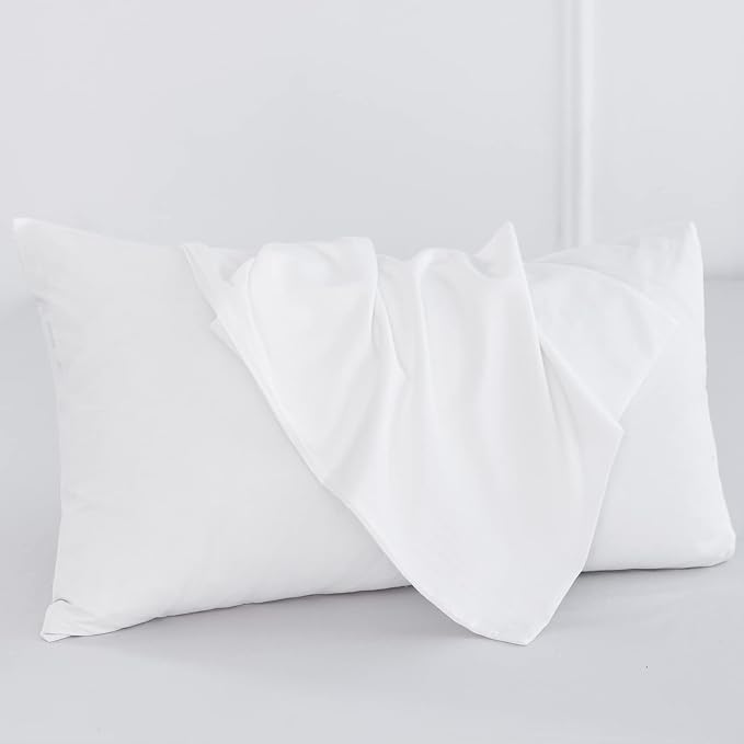 MooMee Bedding Pillowcases Pack of 4 100% Washed Cotton Linen Like Textured - Image 2
