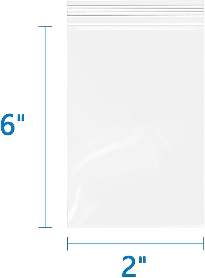 iMailer - 2" x 6" 500 Pack- 2 Mil Resealable Zip Bags- Small Clear Plastic Bags - Image 2