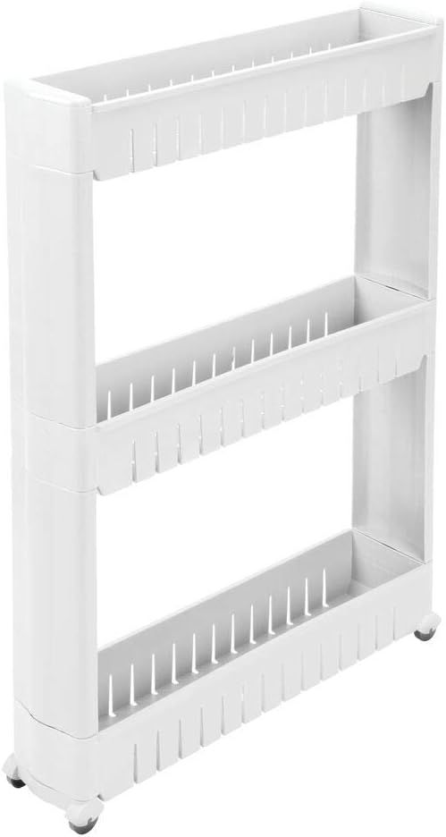 mDesign Slim Plastic Rolling Laundry Utility Cart, Portable Storage Organizer - Image 7