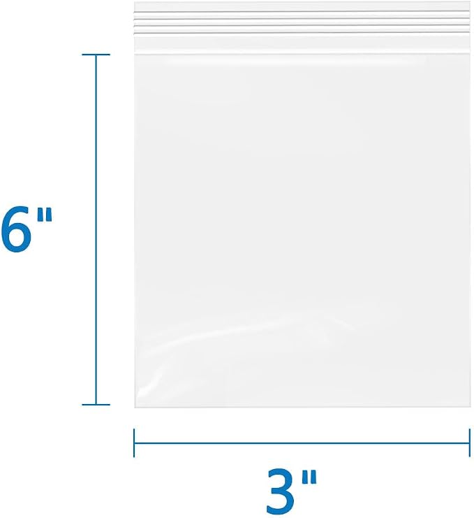 iMailer - 3" x 6" 500 Pack- 3 Mil Resealable Zip Bags- Small Clear Plastic Bags - Image 2