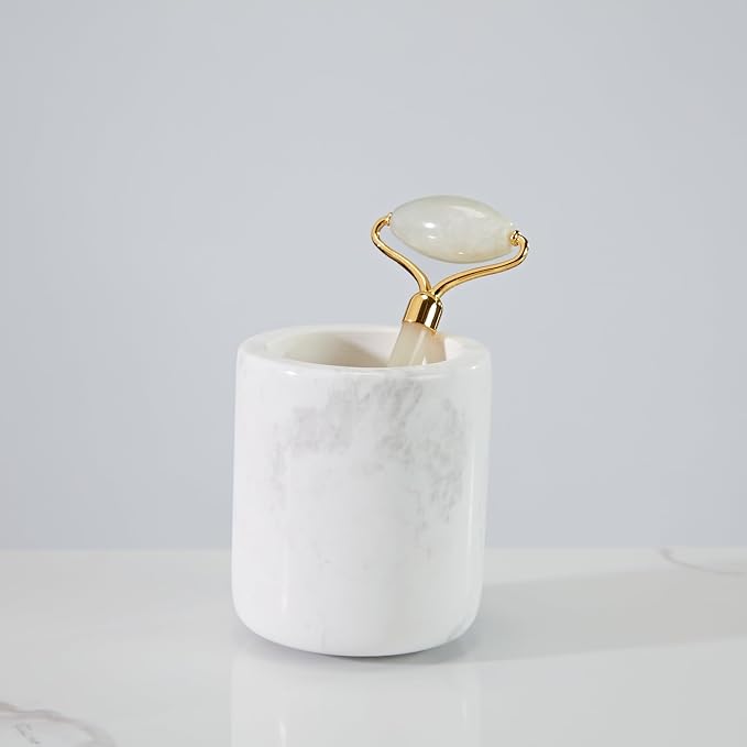 Natural White Marble Toothbrush Holder by Unknown