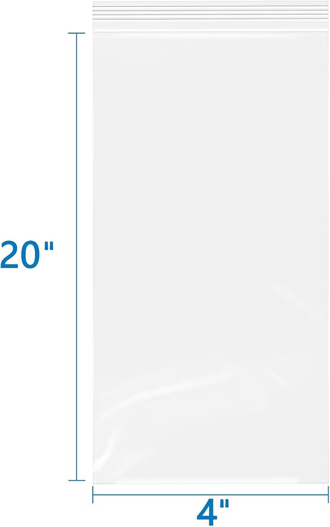 iMailer - 4" x 20" 500 Pack- 2 Mil Resealable Zip Bags- Small Clear Plastic Bags - Image 2