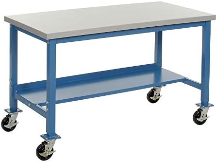 Global Industrial Mobile Lab Workbench, Plastic Laminate Square Edge - Image 6