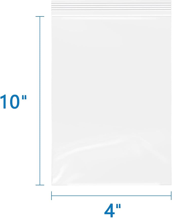 iMailer - 4" x 10" 500 Pack- 2 Mil Resealable Zip Bags- Small Clear Plastic Bags - Image 2