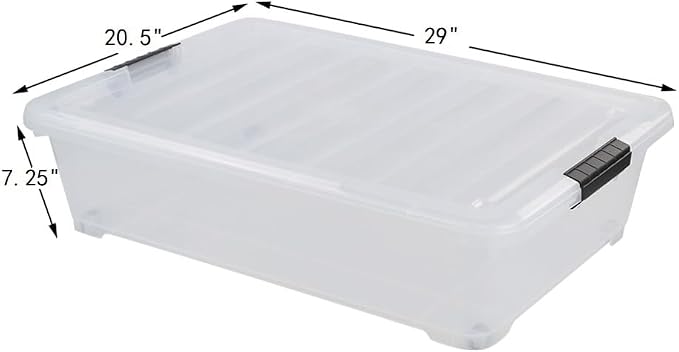 3 Packs 50 QT Plastic Under Bed Storage Bins - Image 2