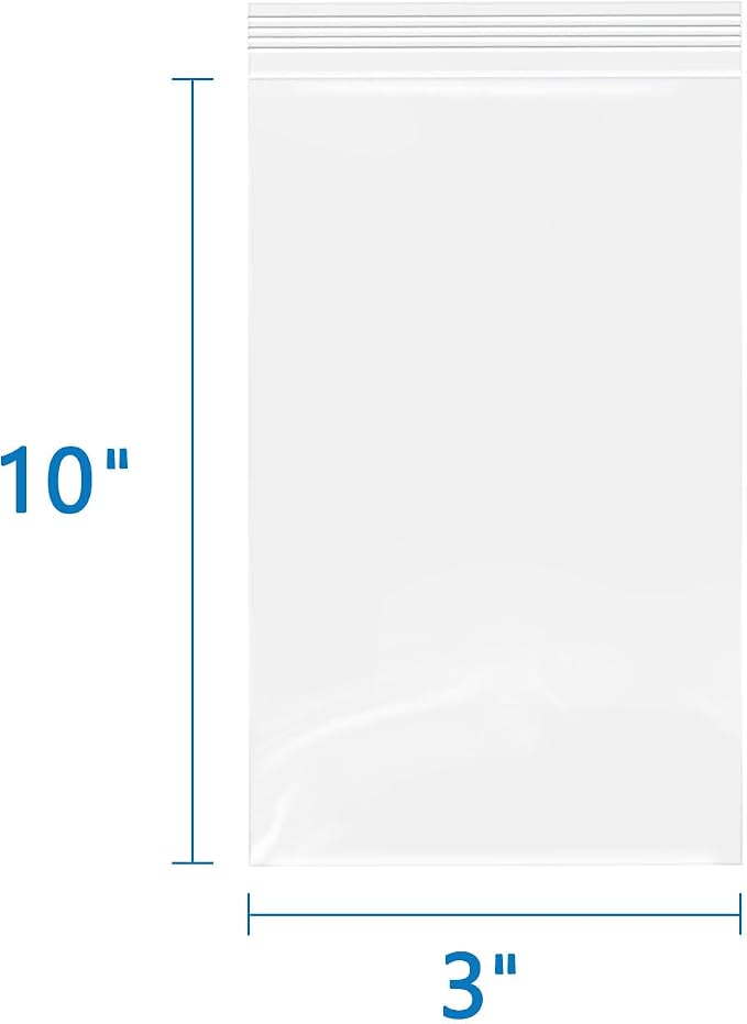 iMailer - 3" x 10" 500 Pack- 2 Mil Resealable Zip Bags- Small Clear Plastic Bags - Image 2