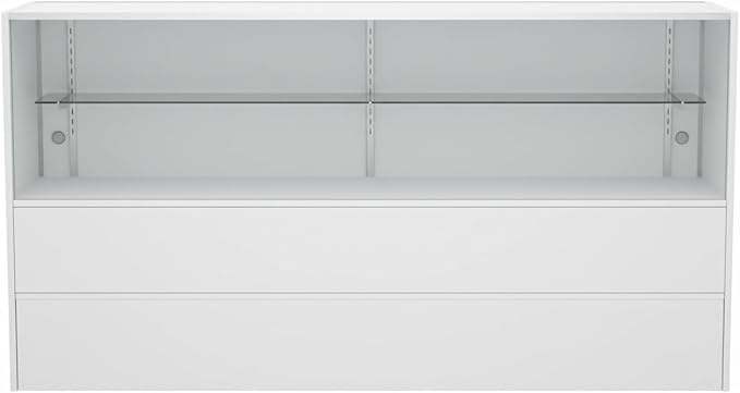 WISDOMFUR 5ft White Display Showcase Cabinet by Unknown