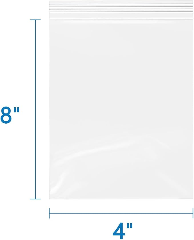 iMailer - 4" x 8" 500 Pack- 2 Mil Resealable Zip Bags- Small Clear Plastic Bags - Image 2