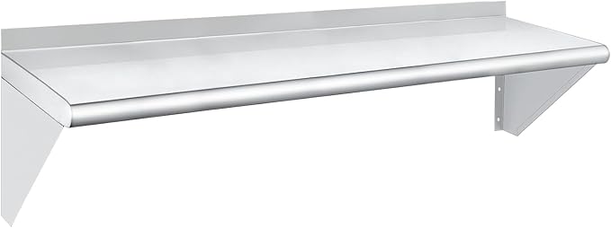 HARDURA Stainless Steel Shelf 12" x 48", 250lb Commercial Shelves Wall Mount by HARDURA