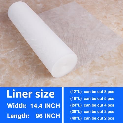 PABUSIOR Clear Cabinet Shelf Liner: 14.4" x 96 Inch Translucent Kitchen Drawer - Image 9