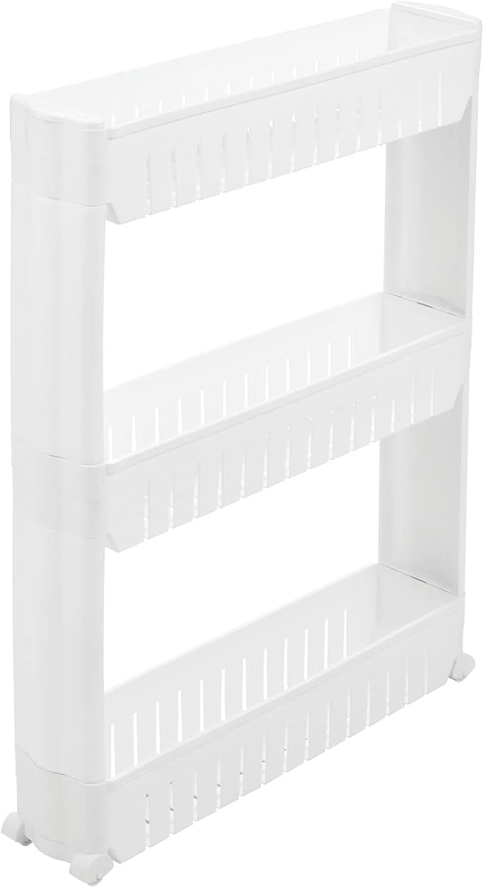 mDesign Slim Plastic Rolling Laundry Utility Cart, Portable Storage Organizer - Image 9