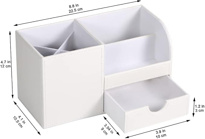 KINGFOM Desk Organizer Office Supplies Caddy Pu Leather Multi-function Storage - Image 2