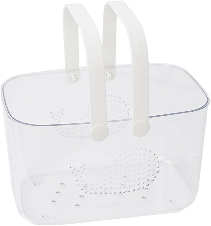 Ergonomic Handle Plastic Storage Basket Bathroom Organizer by OSALADI