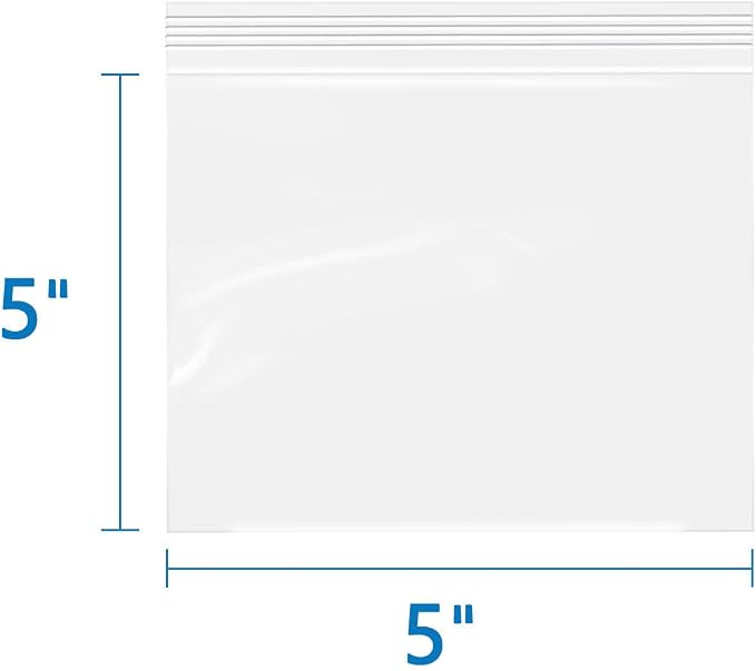 iMailer - 5" x 5" 500 Pack- 2 Mil Resealable Zip Bags- Small Clear Plastic Bags - Image 2