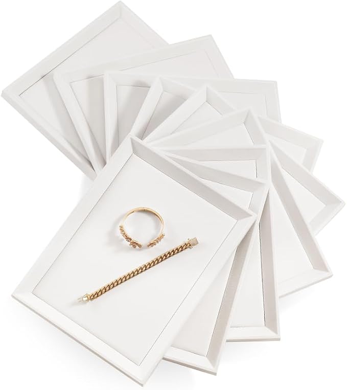 Jewelry Trays, Leather Tray, Luxury White Jewelry Organizer Tray - Image 4
