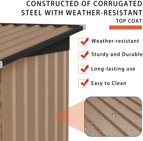 4 * 2 FT Metal Garden Storage Sheds - Image 4
