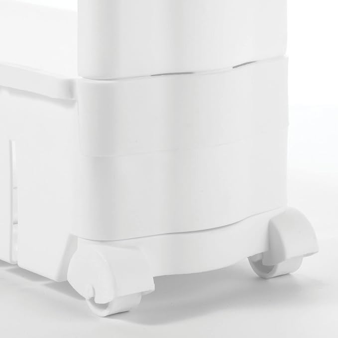 mDesign Slim Plastic Rolling Laundry Utility Cart, Portable Storage Organizer - Image 4
