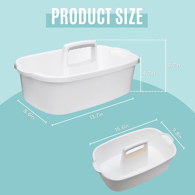 Cleaning Caddy Organizer with Handle, Cleaning Tool Storage Tote, 2 Pack - Image 4