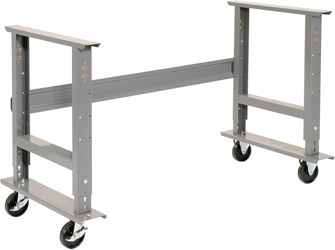 Global Industrial Mobile Adjustable Height Workbench, Shop Square Edge - Image 3