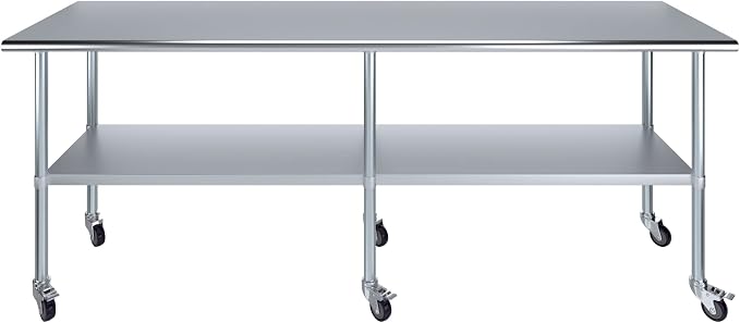 AmGood 96" Long x 24" Deep Stainless Steel Table - Image 2