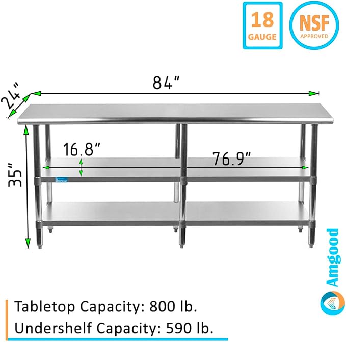 AmGood Stainless Steel Work Table - Image 3
