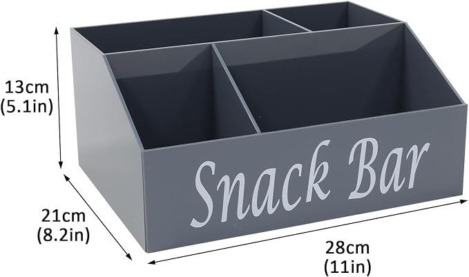 Snack Organizer for Countertop, 4 Compartments Acrylic Snack Organizer - Image 7