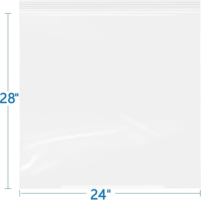 iMailer- 24" x 28" 50 Pack- 2 Mil Resealable Zip Bags- Clear Plastic Bags - Image 2