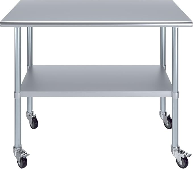 AmGood 24" x 48" Stainless Steel Work Table - Image 2