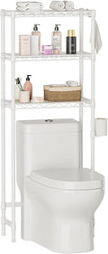 Over The Toilet Shelf, 3-Tier Adjustable Freestanding Metal Bathroom Organizer by Golpart