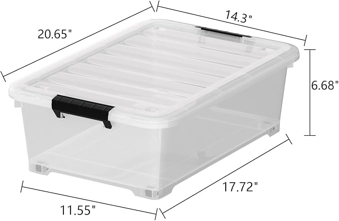 20 Quart Plastic Under Bed Storage Containers, Latching Storage Boxes - Image 2