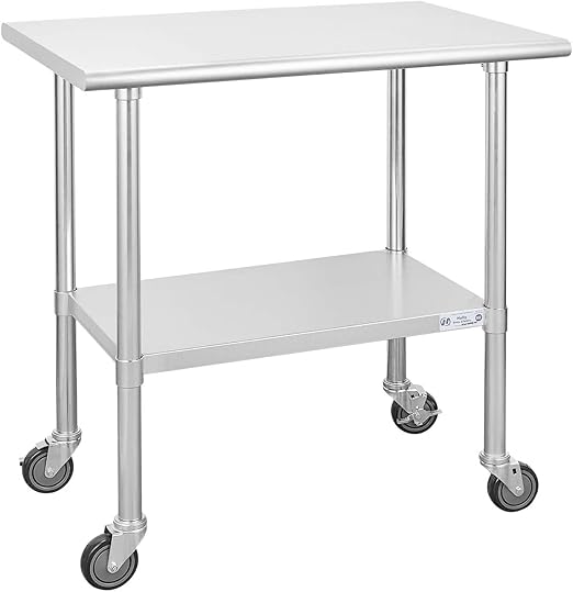 Hally Stainless Steel Table for Prep & Work 24 x 36 Inches by HallySinksTablesH