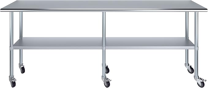 AmGood 96" Long x 18" Deep Stainless Steel Table - Image 2