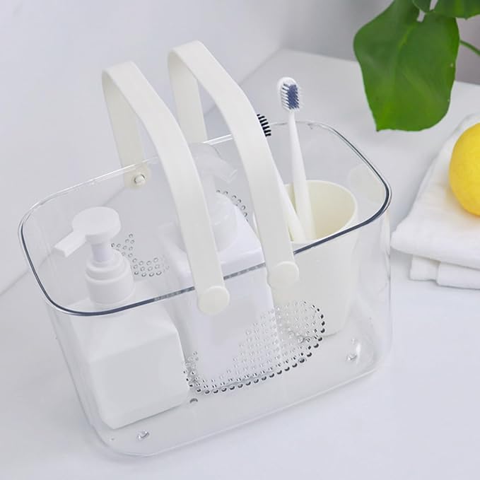 Ergonomic Handle Plastic Storage Basket Bathroom Organizer - Image 4