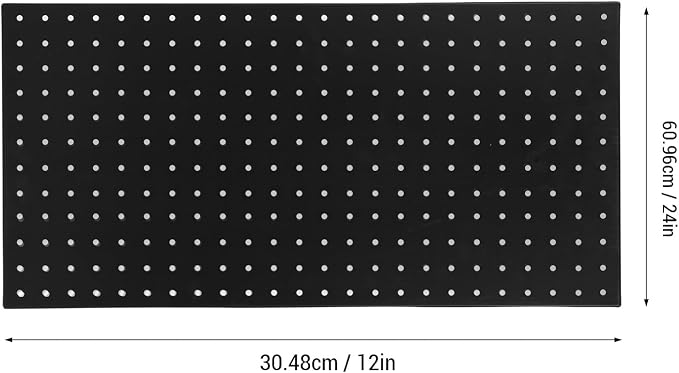 LiebeWH Metal Pegboard Wall Organizer 2 Panels 24x12 Inch Black Heavy Duty Peg - Image 2