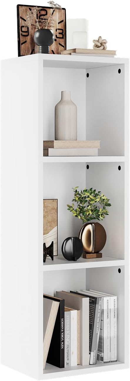 oneinmil Small Narrow Bookshelf, 3-Tier Cube Display Rack, Modern Corner by oneinmil