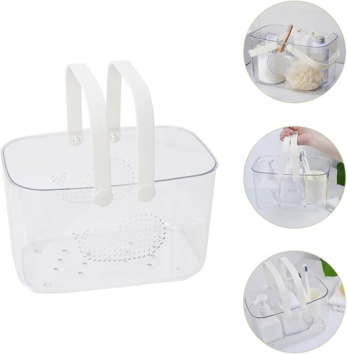 Ergonomic Handle Plastic Storage Basket Bathroom Organizer - Image 3