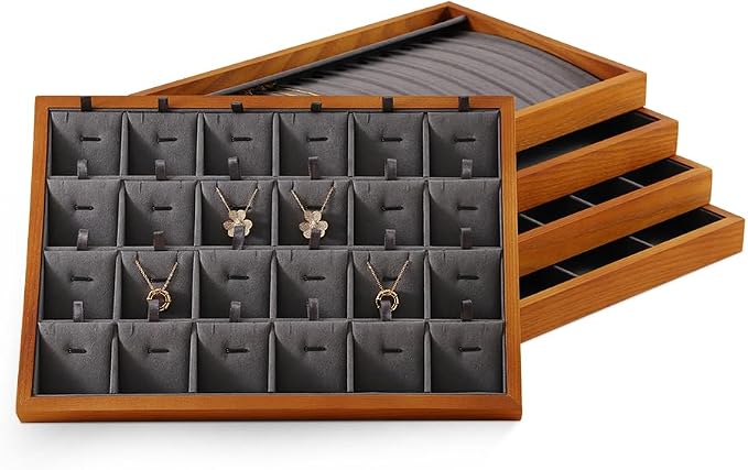 Earring Storage Tray, Wood Jewelry Organizer Tray, Premium Wood Earring Display - Image 4
