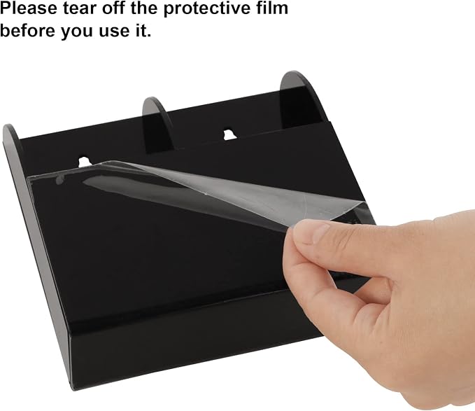 Yeeco Acrylic Remote Control Holder Wall Mount 2 Compartments, - Image 4