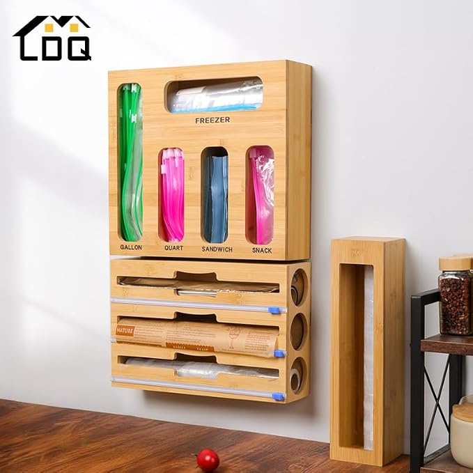LDQ 9-in-1 Shatterproof Square Bamboo Storage Box - Image 2