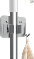 nacena Broom Holder Wall Mount, 4 Packs Silver Stainless Steel Mop and Broom by NACENA