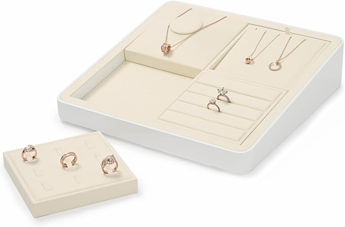 Oirlv Microfiber 9 Slots Jewelry Pendant Display Tray Jewelry Necklace - Image 5