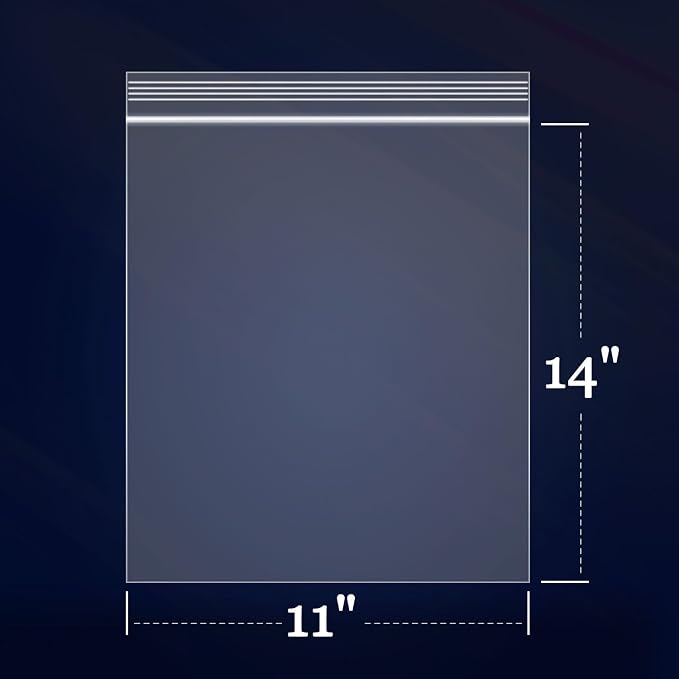 iMailer - 200 Count - 11" x 14" Large Zip Bags - 2 Mil Reclosable Zip Plastic - Image 2