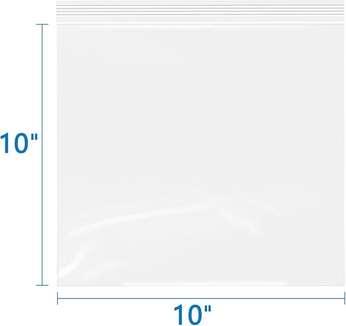 iMailer- 10" x 10" 100 Pack- 2 Mil Resealable Zip Bags- Clear Plastic Bags - Image 2