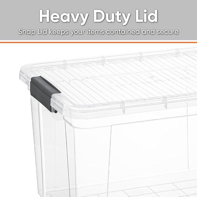 Superio Clear Storage Box with Lid, 14.25 Quart Plastic Container Bins - Image 3