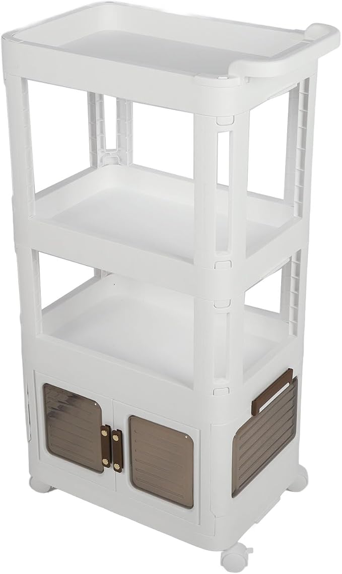 Rolling Storage Cart with Wheels, 4 Tier Organizer Mobile Shelving Unit Utility - Image 2