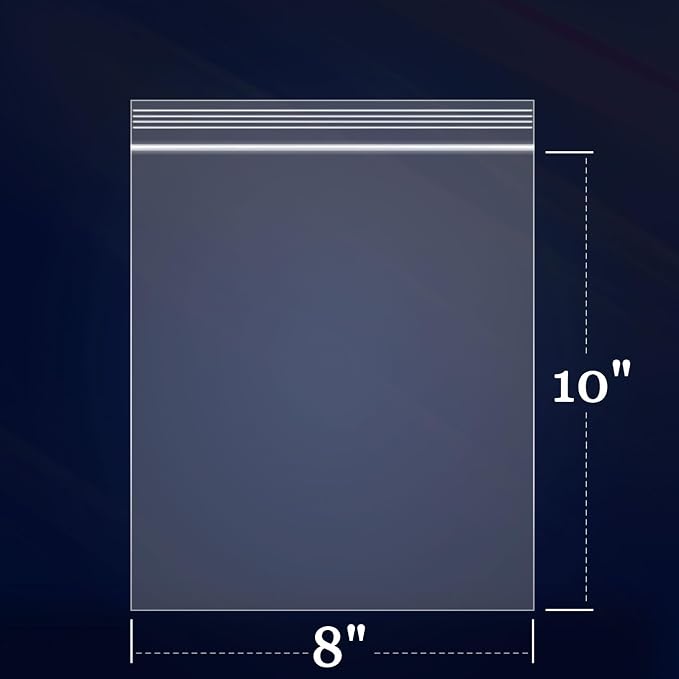 iMailer - 200 Count - 8" x 10" Zip Bags - Clear Reclosable Zip Plastic Poly - Image 2