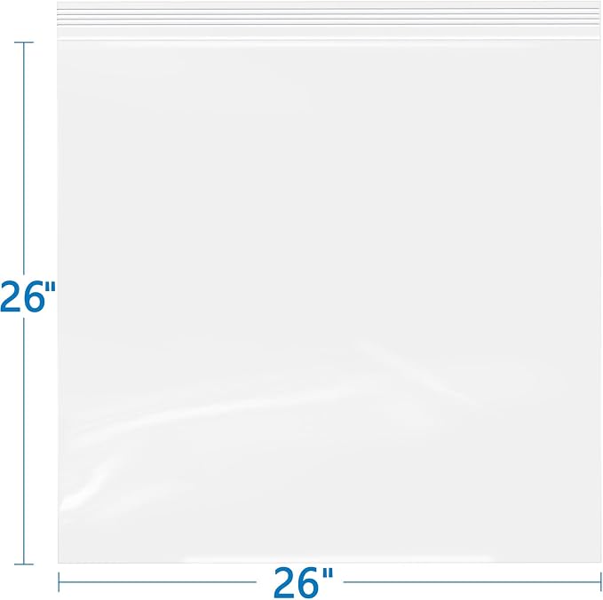 iMailer- 26" x 26" 50 Pack- 2 Mil Resealable Zip Bags- Clear Plastic Bags - Image 2