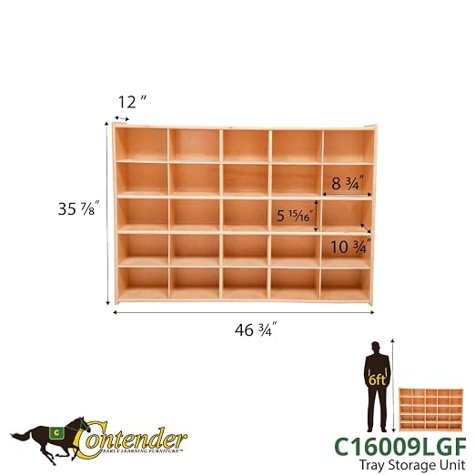 Contender Birch 25 Cubby Tray Cabinet - Image 3